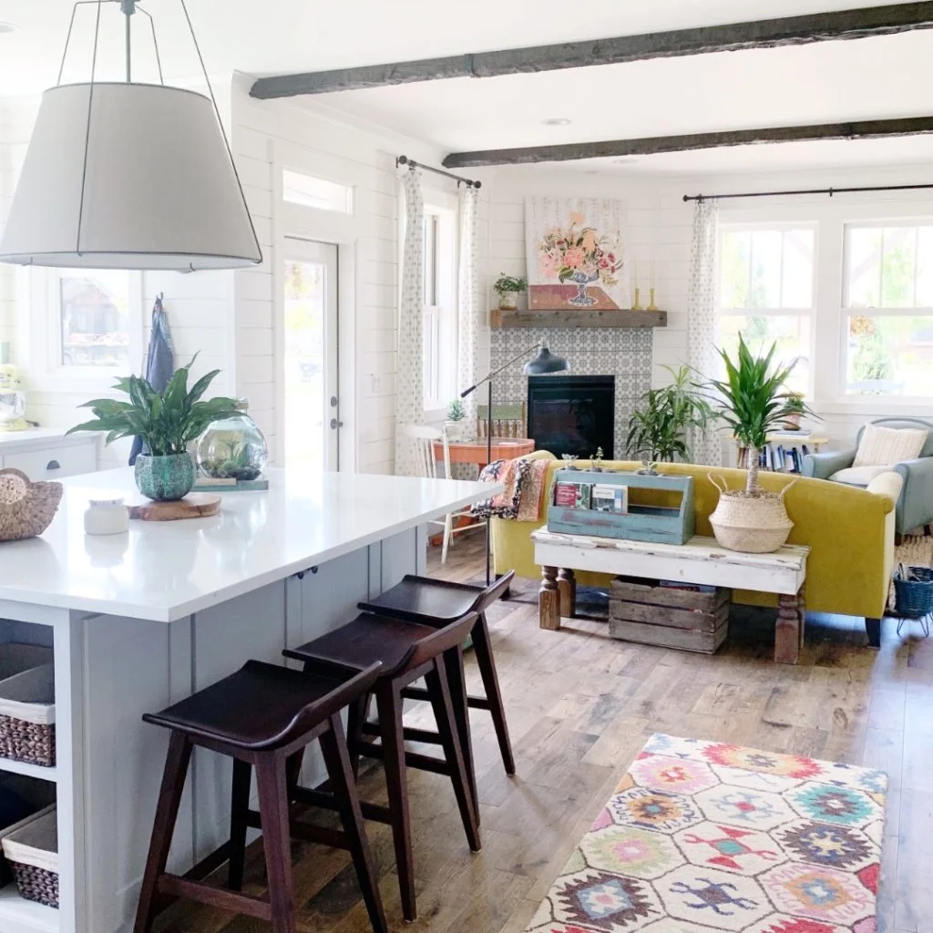 Home Tour: Our Modern Farmhouse Colorful Kitchen!