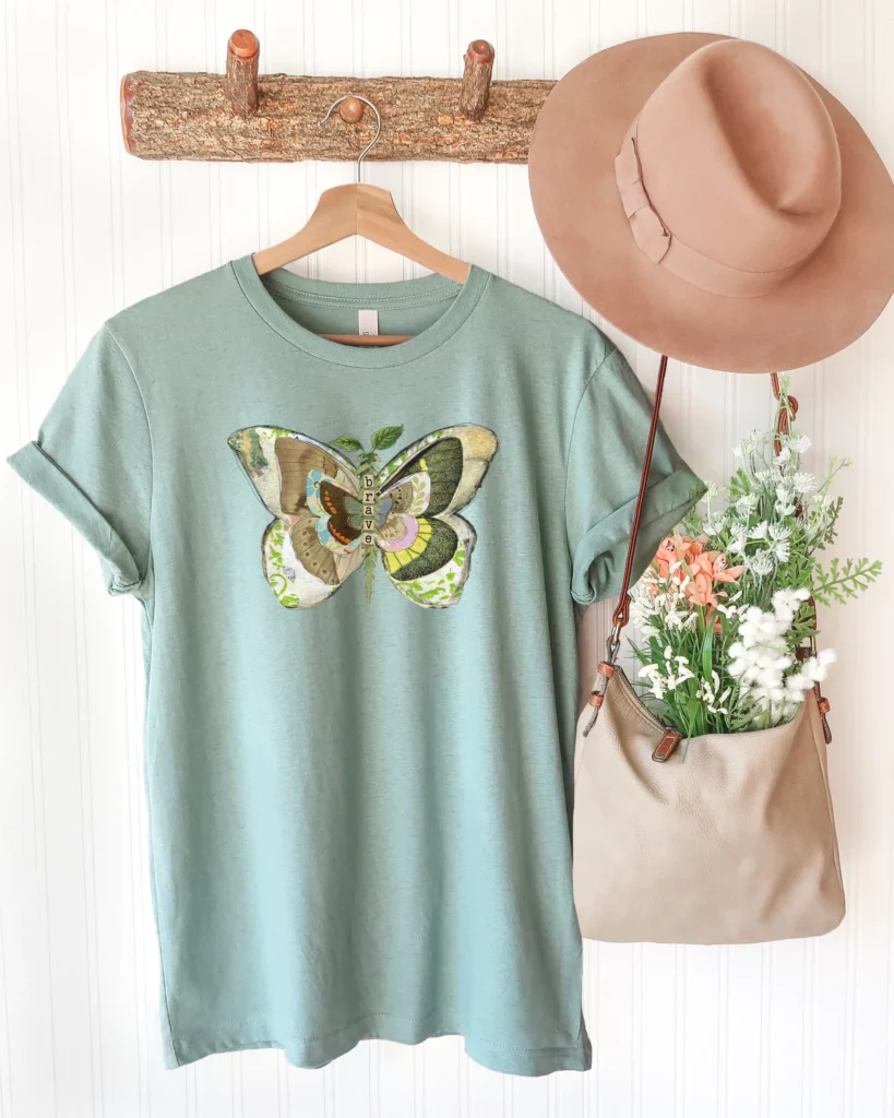 Bella Canvas 3001 Heather Dusty Blue Rustic Spring shirt